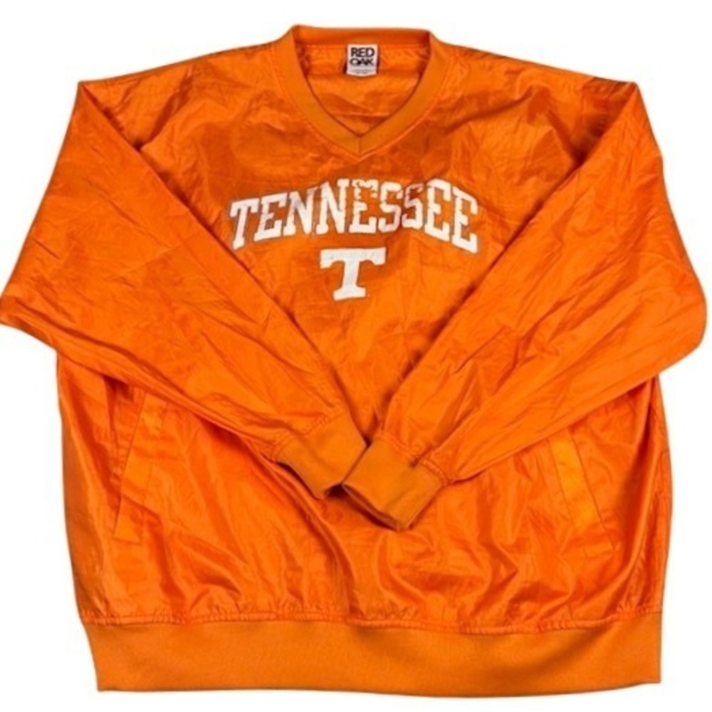 Tennessee Volunteers Men's XL Red Oak Windbreaker Pullover Orange V-Neck Vintage